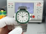GR Factory Patek Philippe Nautilus Swiss 9015 Movement Women Green Diamond Bezel Watch 35.2mm 